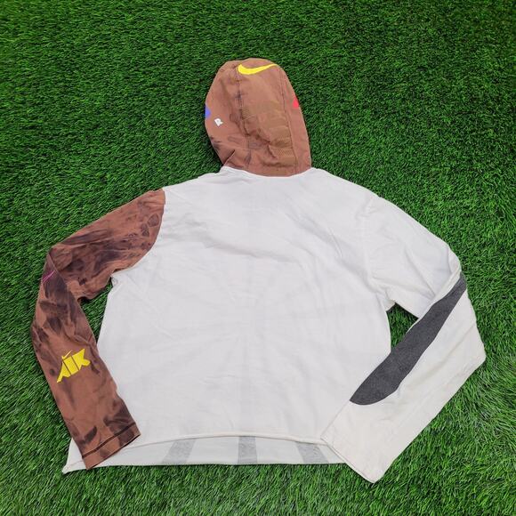 NIKE Pinwheel Crop-Top Hoodie Womens M/L 20x20 Baggy Boxy Lightweight Knit - Picture 2 of 12